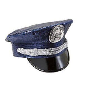 Sequin Police Hat NAVY Size: ONE SIZE FITS MOST